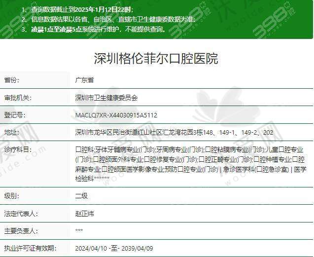 深圳格伦菲尔口腔医院营业时间