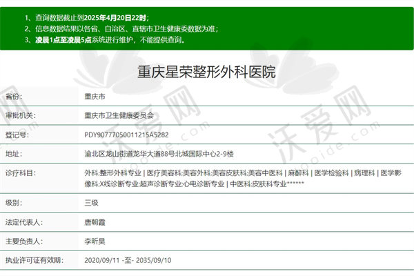 重庆星荣整形外科医院简介