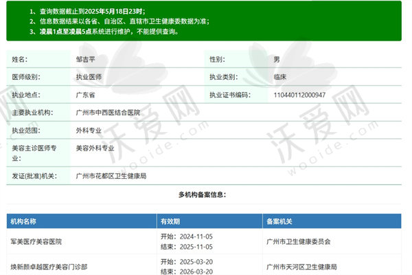广州军美邹吉平医生怎么样